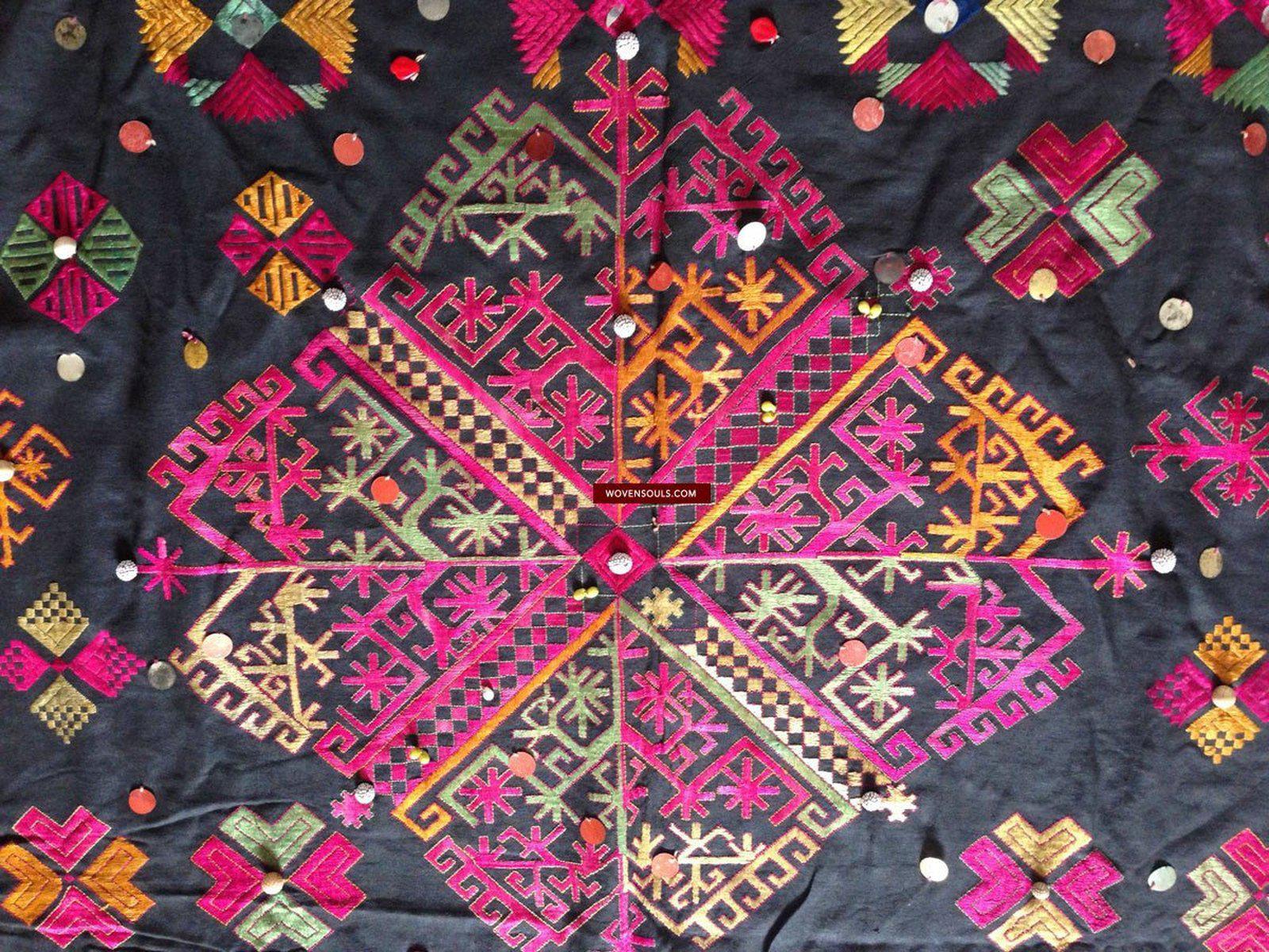 752 Vintage Kohistani Shawl Textile Art-WOVENSOULS-Antique-Vintage-Textiles-Art-Decor