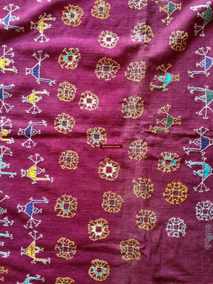 755 Shekhawati Bishnoi Shawl Rajasthan Textile Art-WOVENSOULS-Antique-Vintage-Textiles-Art-Decor
