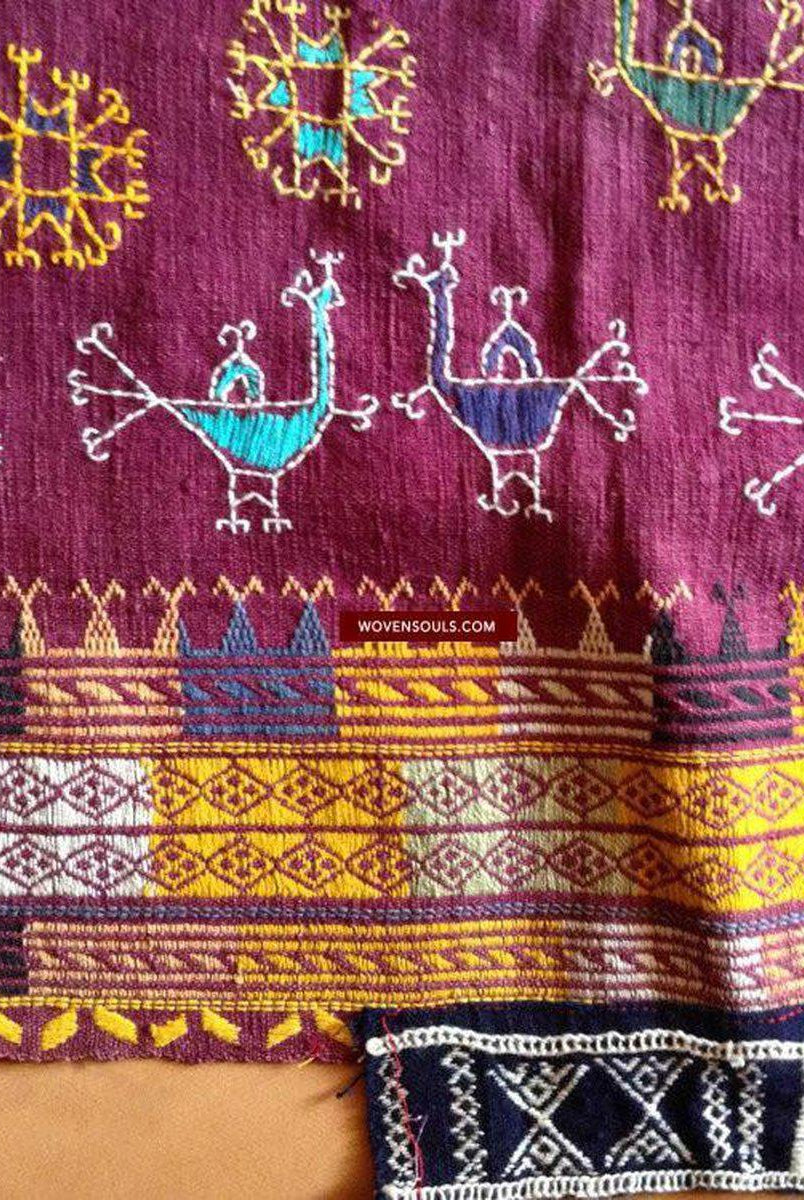 755 Shekhawati Bishnoi Shawl Rajasthan Textile Art-WOVENSOULS-Antique-Vintage-Textiles-Art-Decor