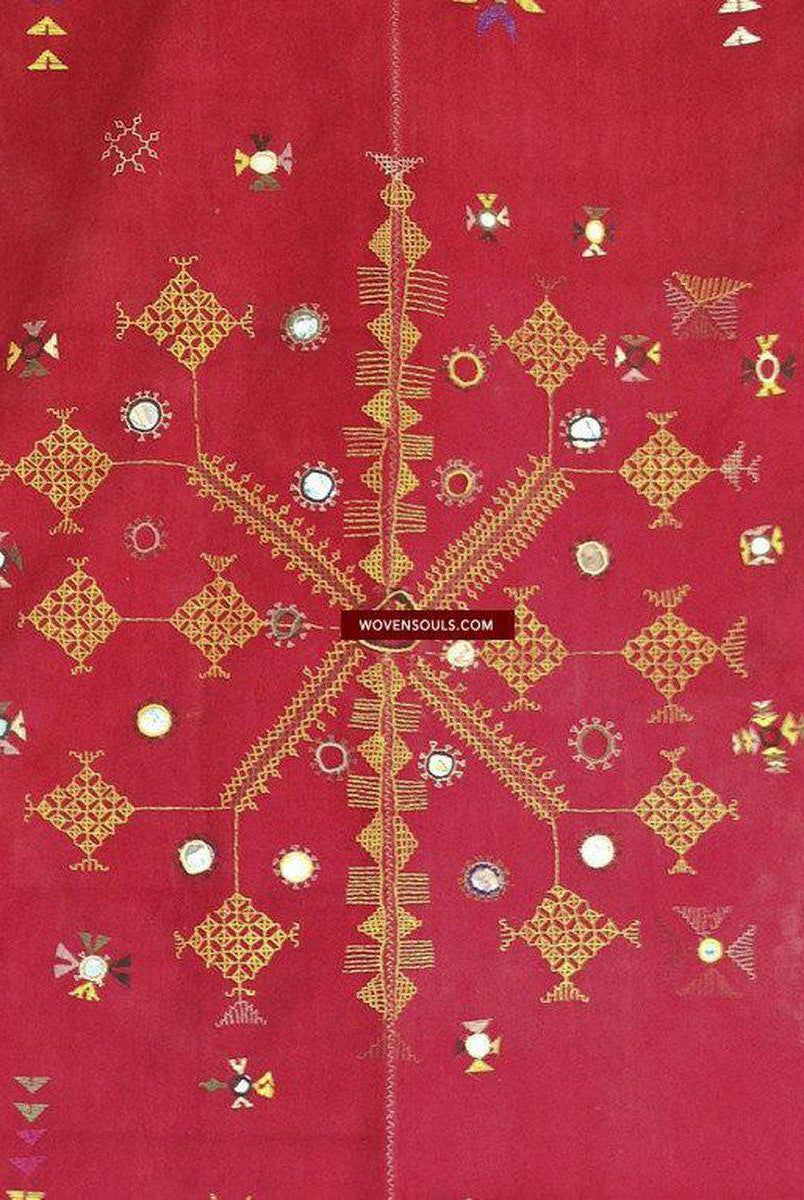 756 Shekhawati Bishnoi Shawl Rajasthan Textile Art-WOVENSOULS-Antique-Vintage-Textiles-Art-Decor