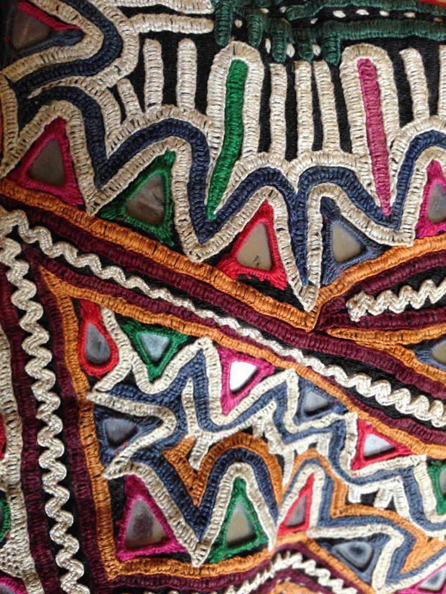 763 CHECK WHERE? Toran for Door - Vintage Rabari Embroidery Wall Decor Textile Art from Gujarat-WOVENSOULS-Antique-Vintage-Textiles-Art-Decor
