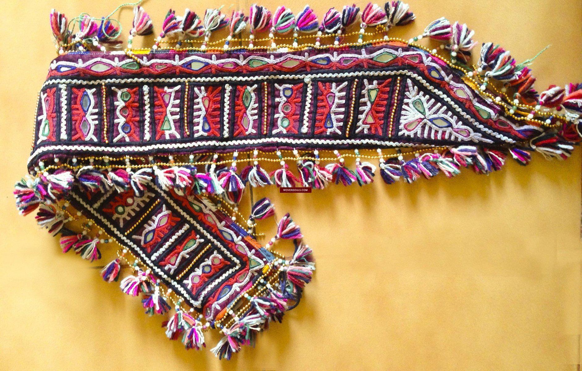 766 Rare Vintage Tribal Rabari Groom's Wedding Accessory - Sword Sheath-WOVENSOULS-Antique-Vintage-Textiles-Art-Decor