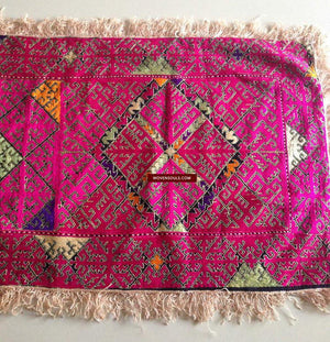769 SwatValley Bolster Case Embroidery Textile-WOVENSOULS-Antique-Vintage-Textiles-Art-Decor