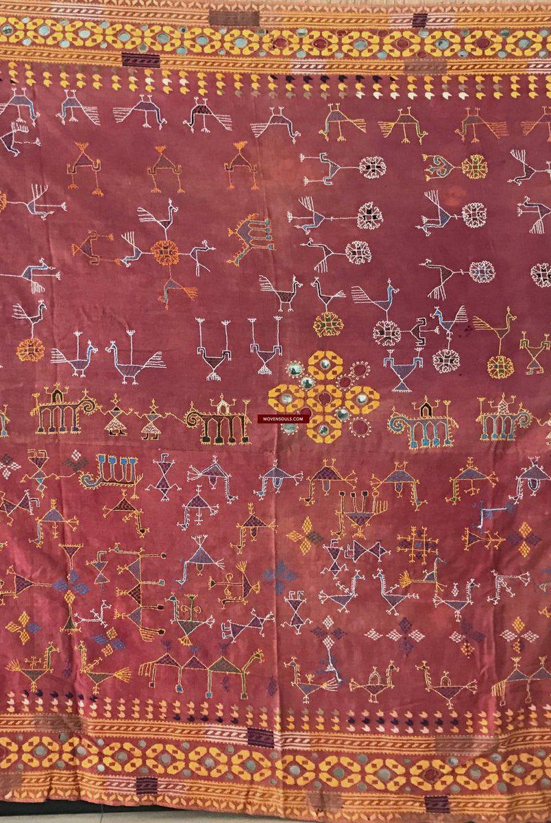 777 SOLD Shekhawati Bishnoi Shawl Rajasthan Textile-WOVENSOULS-Antique-Vintage-Textiles-Art-Decor