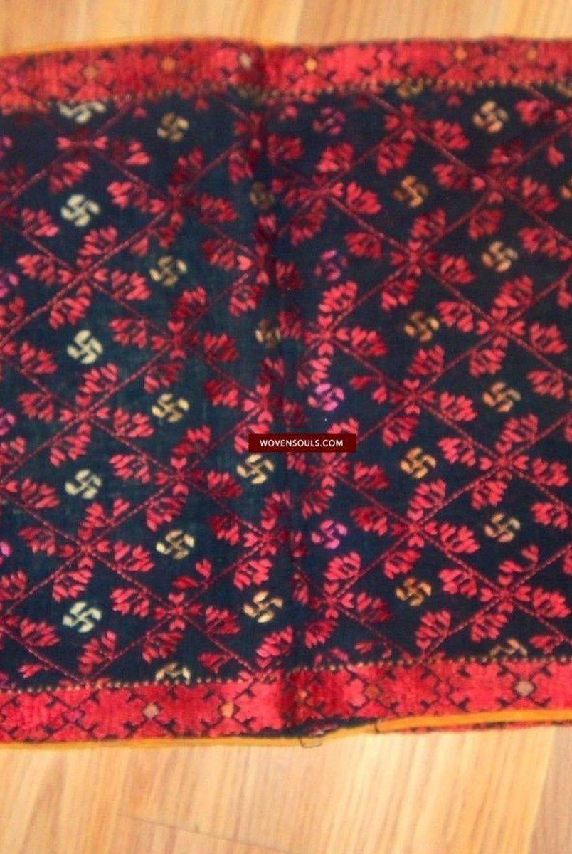 Taie d'oreiller Antique de dot de la vallée de Swat, 783WOVENSOULS-Antique-Vintage-Textiles-Art-Décor