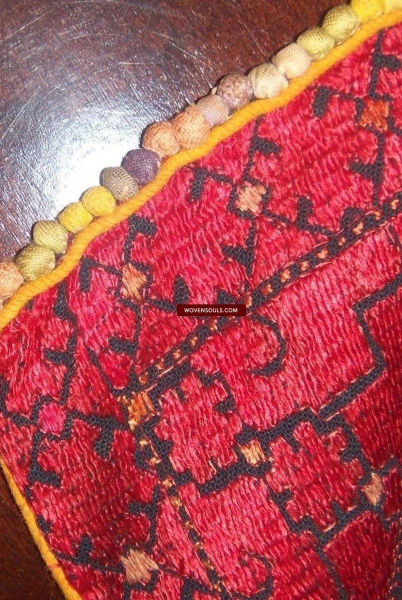 Taie d'oreiller Antique de dot de la vallée de Swat, 783WOVENSOULS-Antique-Vintage-Textiles-Art-Décor