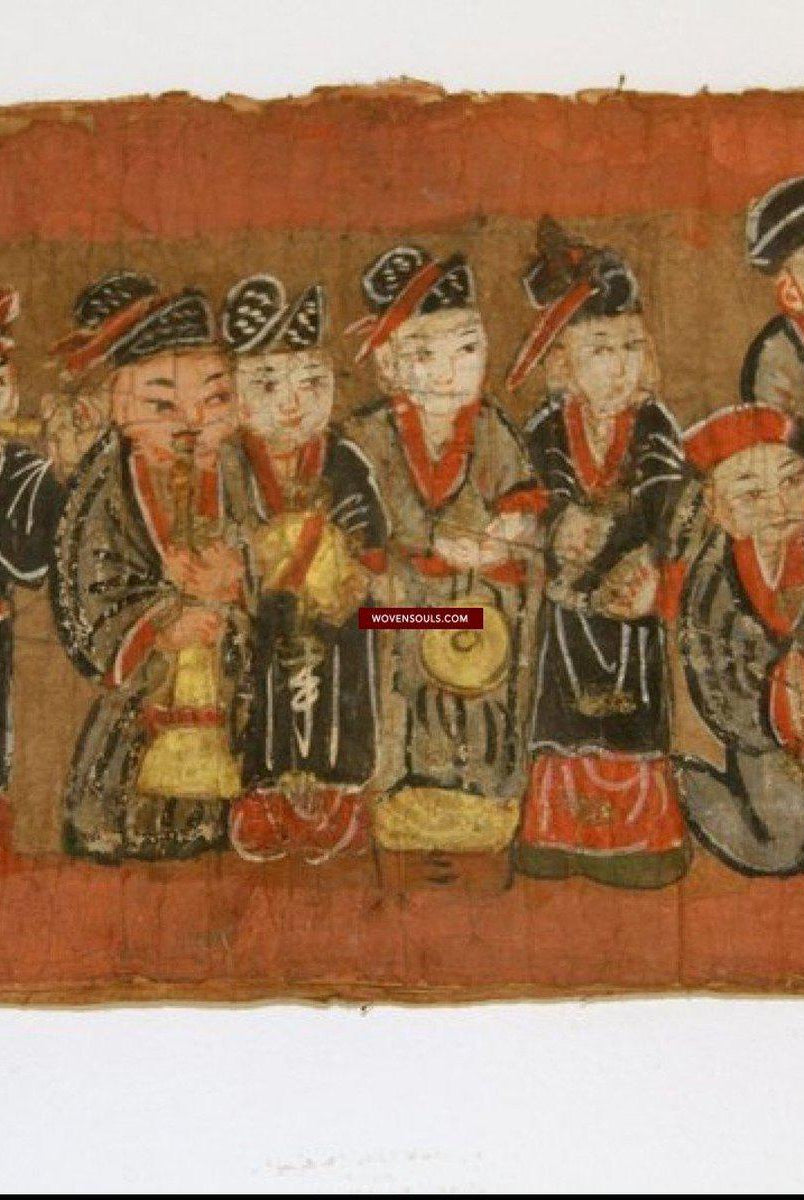 787 SOLD RARE Antique Yao Dragon Bridge Painting Scroll-WOVENSOULS-Antique-Vintage-Textiles-Art-Decor