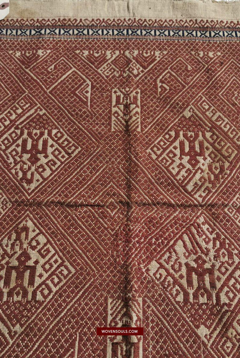 791 Superb Antique Sumatran Tampan Shipcloth textile art-WOVENSOULS-Antique-Vintage-Textiles-Art-Decor