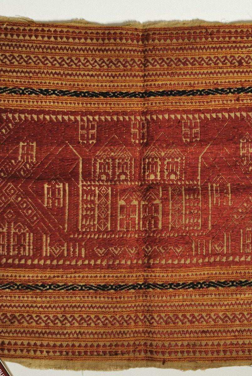 792 Antique Sumatran Tampan Ship Cloth with Silk Weaving-WOVENSOULS-Antique-Vintage-Textiles-Art-Decor