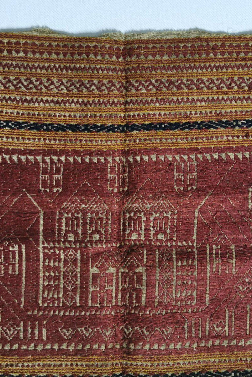 792 Antique Sumatran Tampan Ship Cloth with Silk Weaving-WOVENSOULS-Antique-Vintage-Textiles-Art-Decor