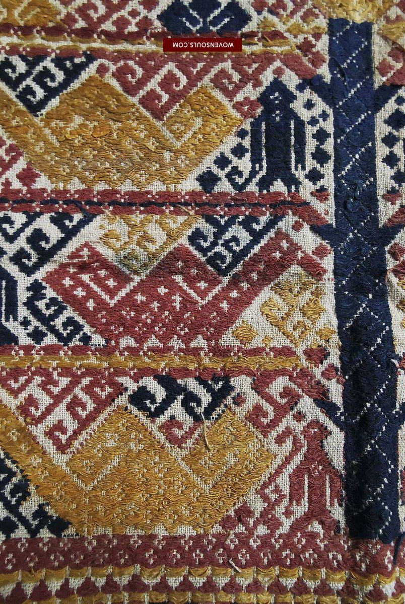 793 Antique Yellow Sumatra Tampan-WOVENSOULS-Antique-Vintage-Textiles-Art-Decor