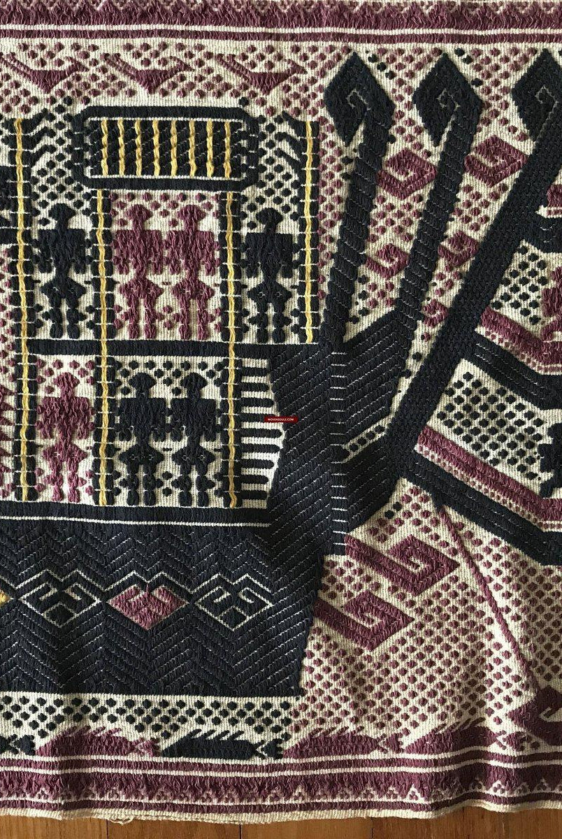 797 Old Sumatra Weaving - Tatibin - Large Ship Cloth Tampan Textile-WOVENSOULS-Antique-Vintage-Textiles-Art-Decor