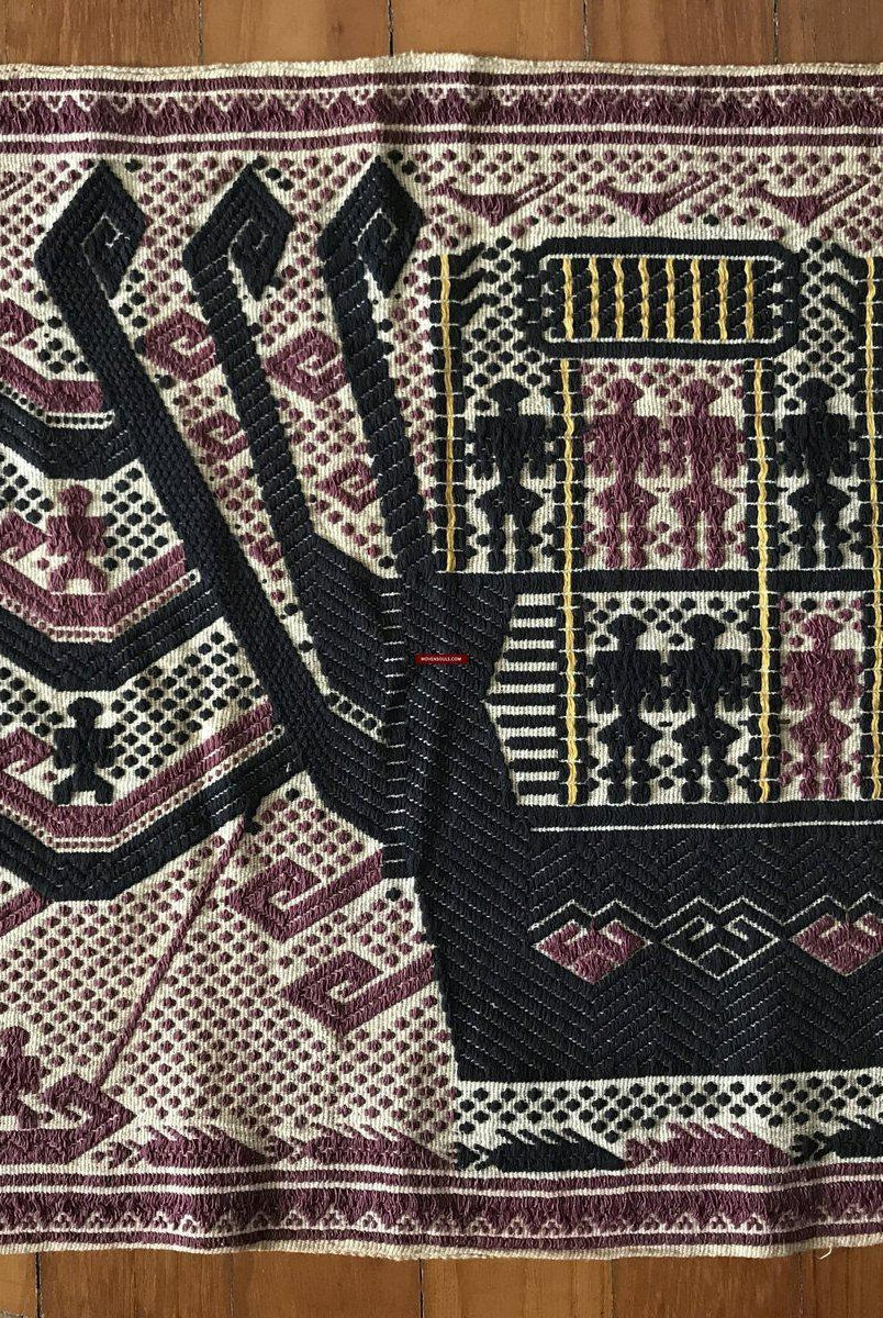 797 Old Sumatra Weaving - Tatibin - Large Ship Cloth Tampan Textile-WOVENSOULS-Antique-Vintage-Textiles-Art-Decor