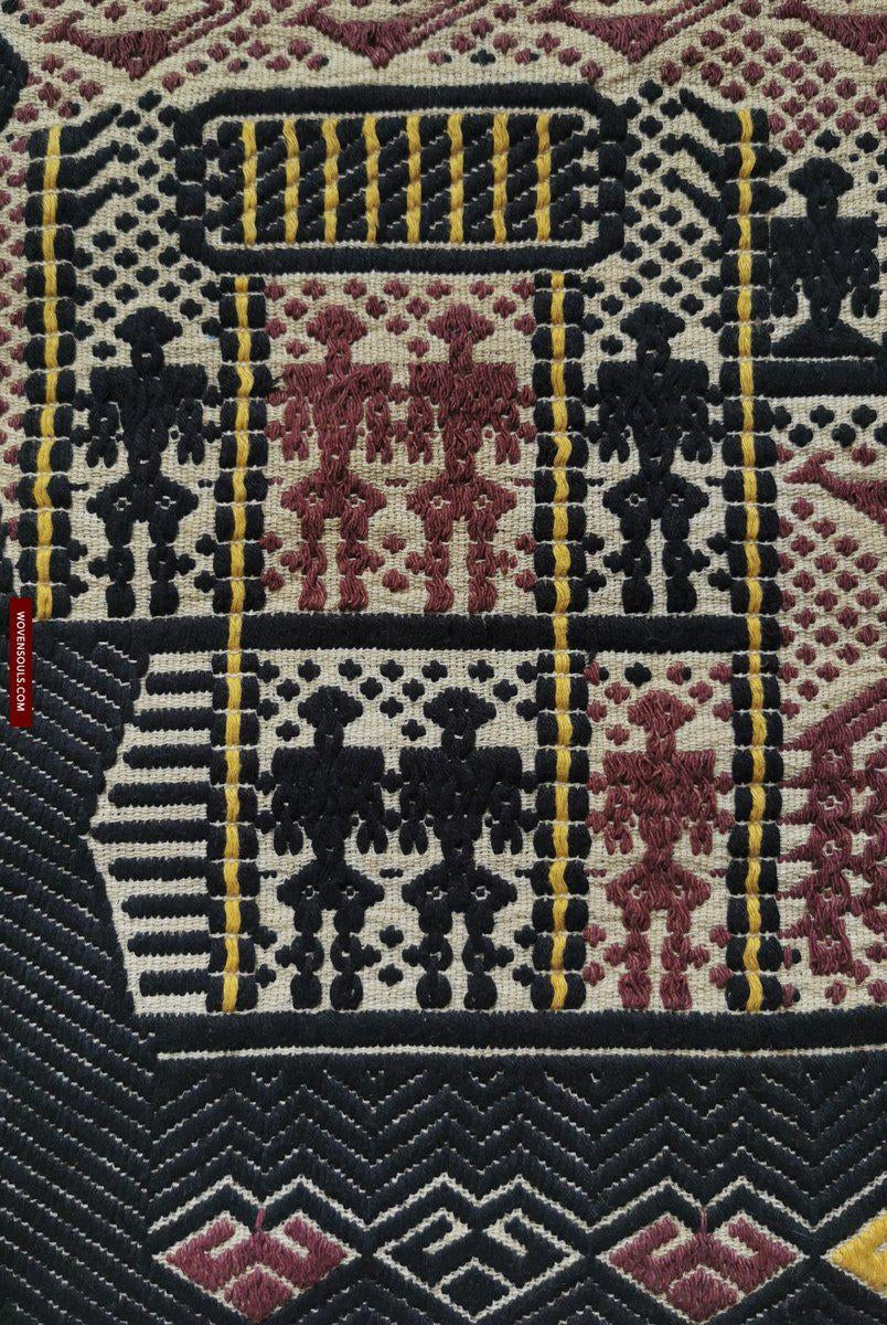 797 Old Sumatra Weaving - Tatibin - Large Ship Cloth Tampan Textile-WOVENSOULS-Antique-Vintage-Textiles-Art-Decor