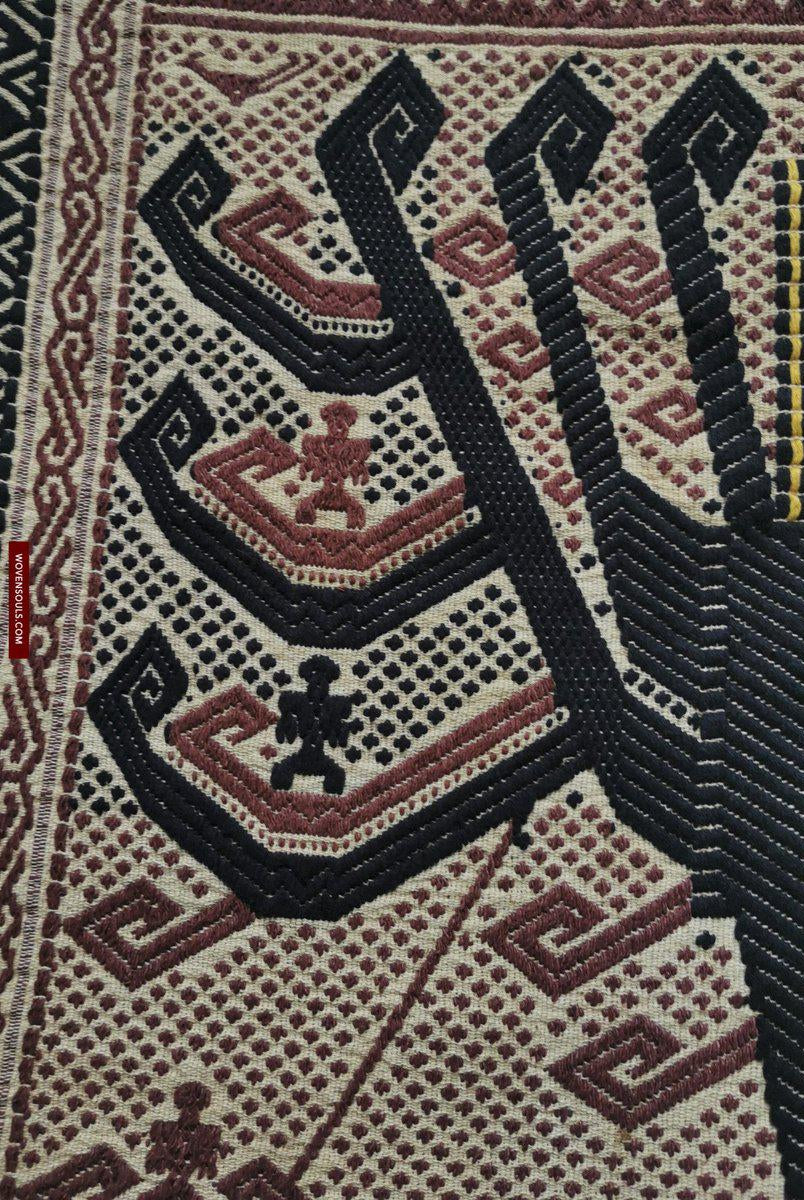 797 Old Sumatra Weaving - Tatibin - Large Ship Cloth Tampan Textile-WOVENSOULS-Antique-Vintage-Textiles-Art-Decor