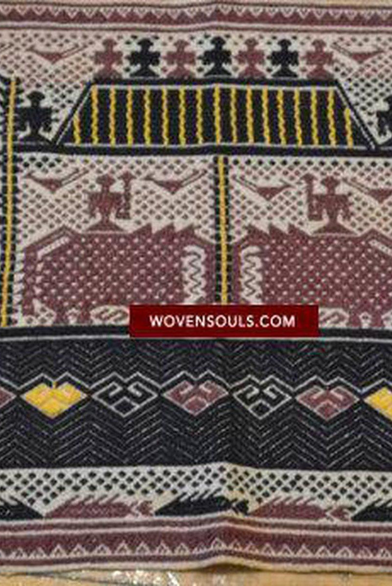797 Old Sumatra Weaving - Tatibin - Large Ship Cloth Tampan Textile-WOVENSOULS-Antique-Vintage-Textiles-Art-Decor