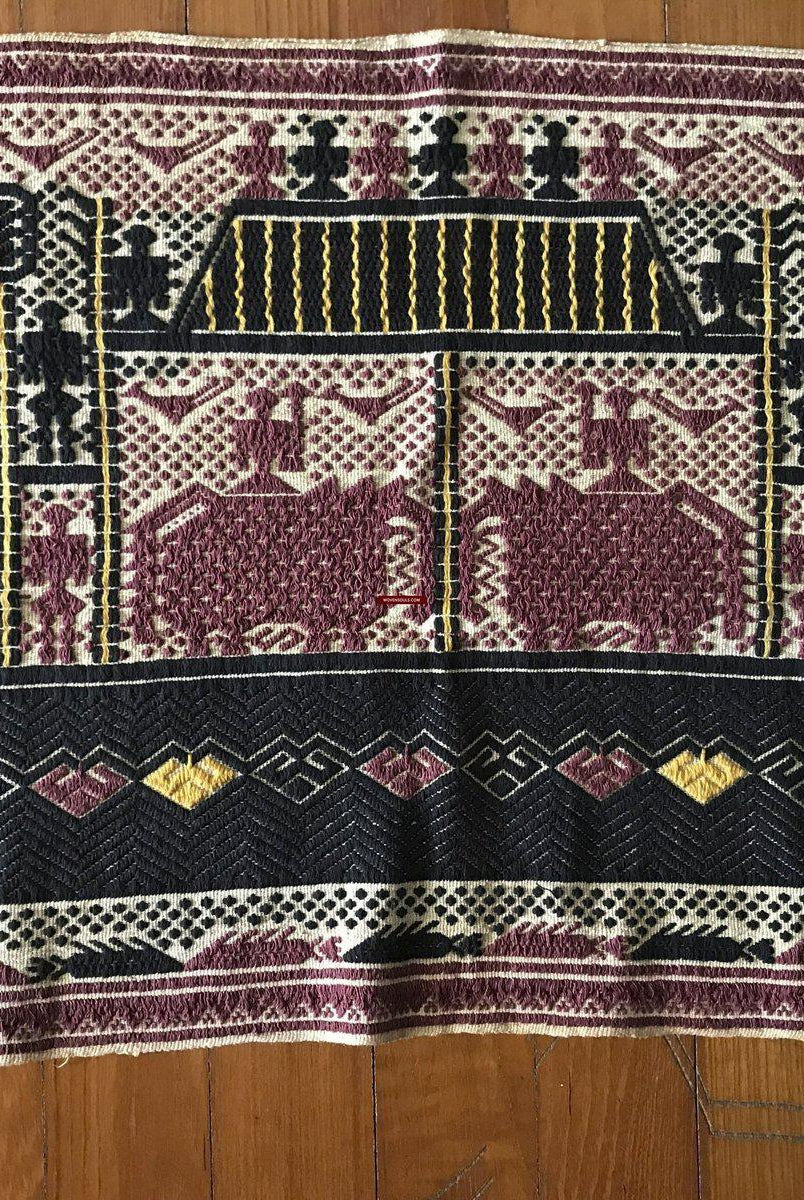 797 Old Sumatra Weaving - Tatibin - Large Ship Cloth Tampan Textile-WOVENSOULS-Antique-Vintage-Textiles-Art-Decor