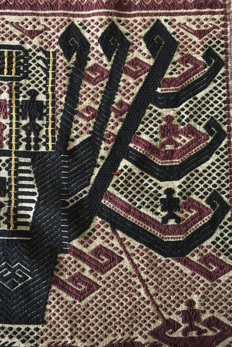 797 Old Sumatra Weaving - Tatibin - Large Ship Cloth Tampan Textile-WOVENSOULS-Antique-Vintage-Textiles-Art-Decor