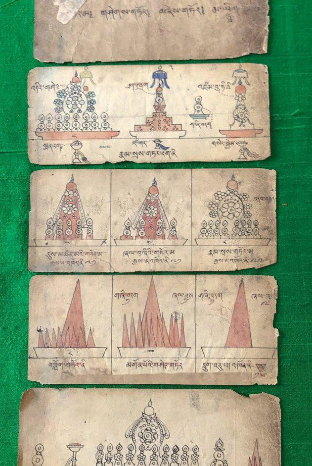 799 Manuscrit bouddhiste tibétain antique complet - sur l'art dévotionnel des sculptures en beurre de cire-WOVENSOULS-Antique-Vintage-Textiles-Art-Décor