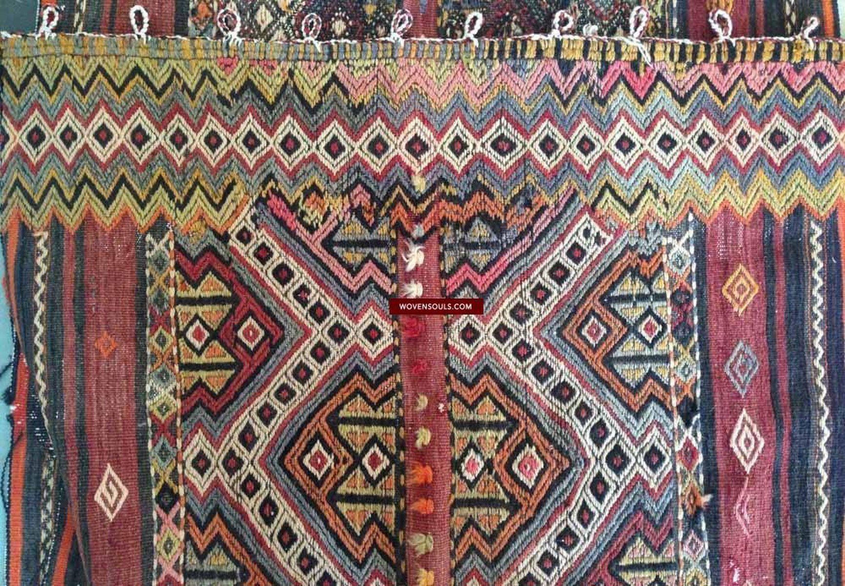 805 Set of 3 Vintage Anatolian Nomadic (Yoruk) Cicim Tent Doors-WOVENSOULS-Antique-Vintage-Textiles-Art-Decor