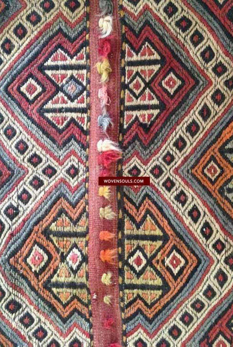 805 Set of 3 Vintage Anatolian Nomadic (Yoruk) Cicim Tent Doors-WOVENSOULS-Antique-Vintage-Textiles-Art-Decor