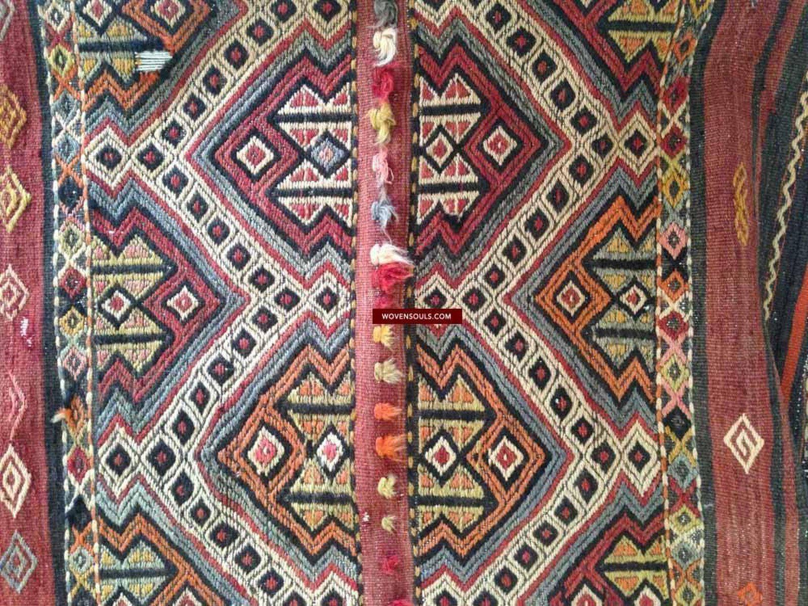 805 Set of 3 Vintage Anatolian Nomadic (Yoruk) Cicim Tent Doors-WOVENSOULS-Antique-Vintage-Textiles-Art-Decor