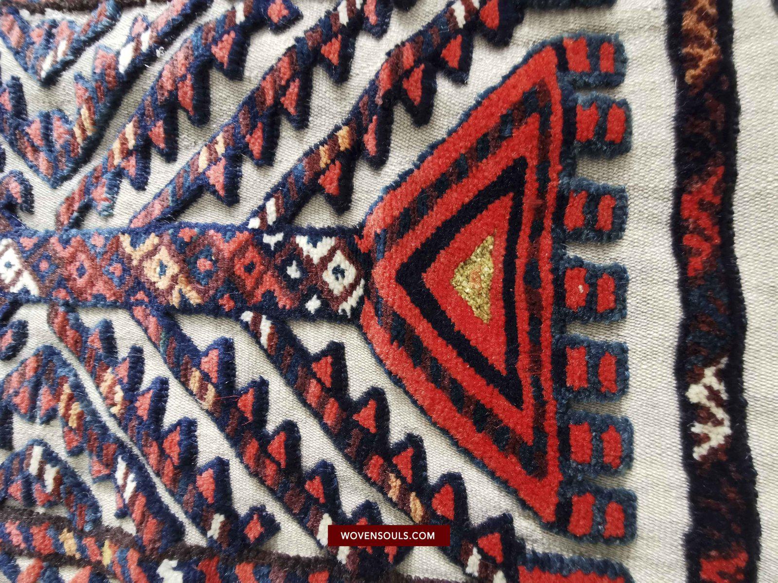 806 SOLD Complete Vintage Turkmen Yolami Tend Band with Pile Weaving-WOVENSOULS-Antique-Vintage-Textiles-Art-Decor
