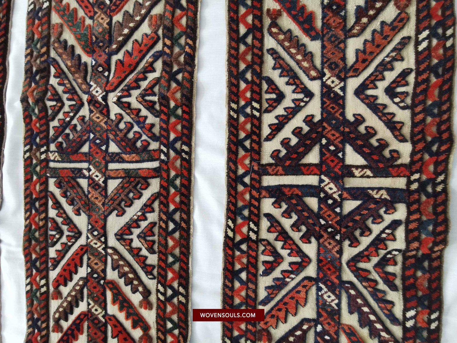 806 SOLD Complete Vintage Turkmen Yolami Tend Band with Pile Weaving-WOVENSOULS-Antique-Vintage-Textiles-Art-Decor