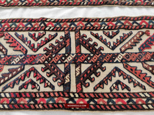 806 SOLD Complete Vintage Turkmen Yolami Tend Band with Pile Weaving-WOVENSOULS-Antique-Vintage-Textiles-Art-Decor