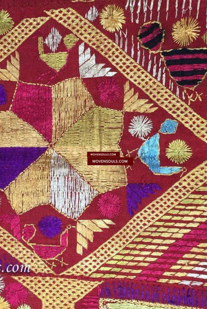 807 VERKAUFT Darshan Dwar Phulkari Bagh Textil-WOVENSOULS-Antike-Vintage-Textilien-Kunst-Dekor
