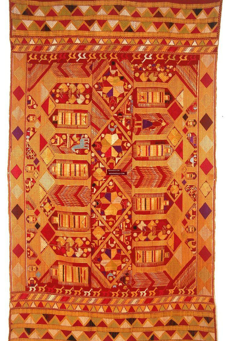 807 SOLD Darshan Dwar Phulkari Bagh textile-WOVENSOULS-Antique-Vintage-Textiles-Art-Decor