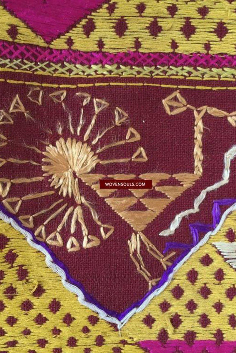 808 Antique Darshan Dwar Phulkari Bagh Textile - Wedding Scene-WOVENSOULS-Antique-Vintage-Textiles-Art-Decor