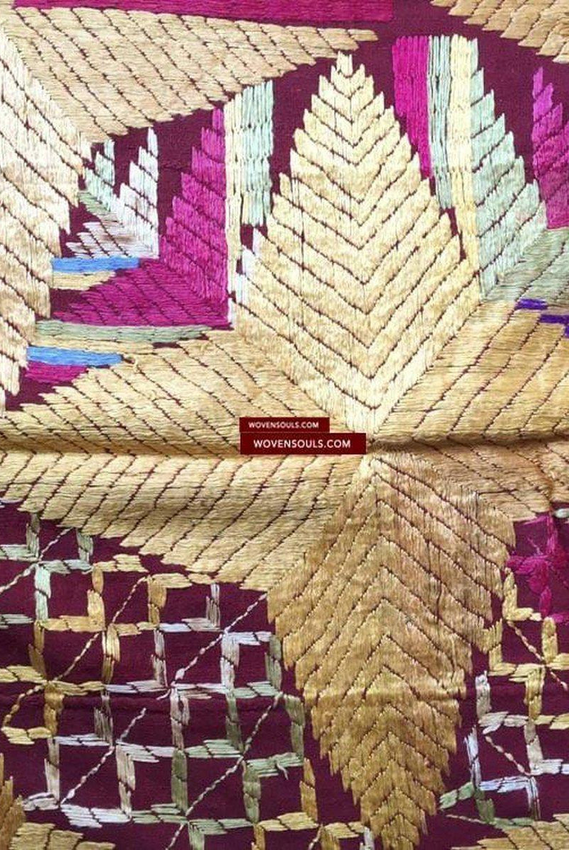 812 VERKAUFT Bagh Phulkari Textil / VerkaufWOVENSOULS-Antike-Vintage-Textilien-Kunst-Dekor