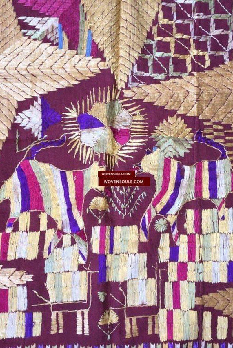 812 VERKAUFT Bagh Phulkari Textil / VerkaufWOVENSOULS-Antike-Vintage-Textilien-Kunst-Dekor
