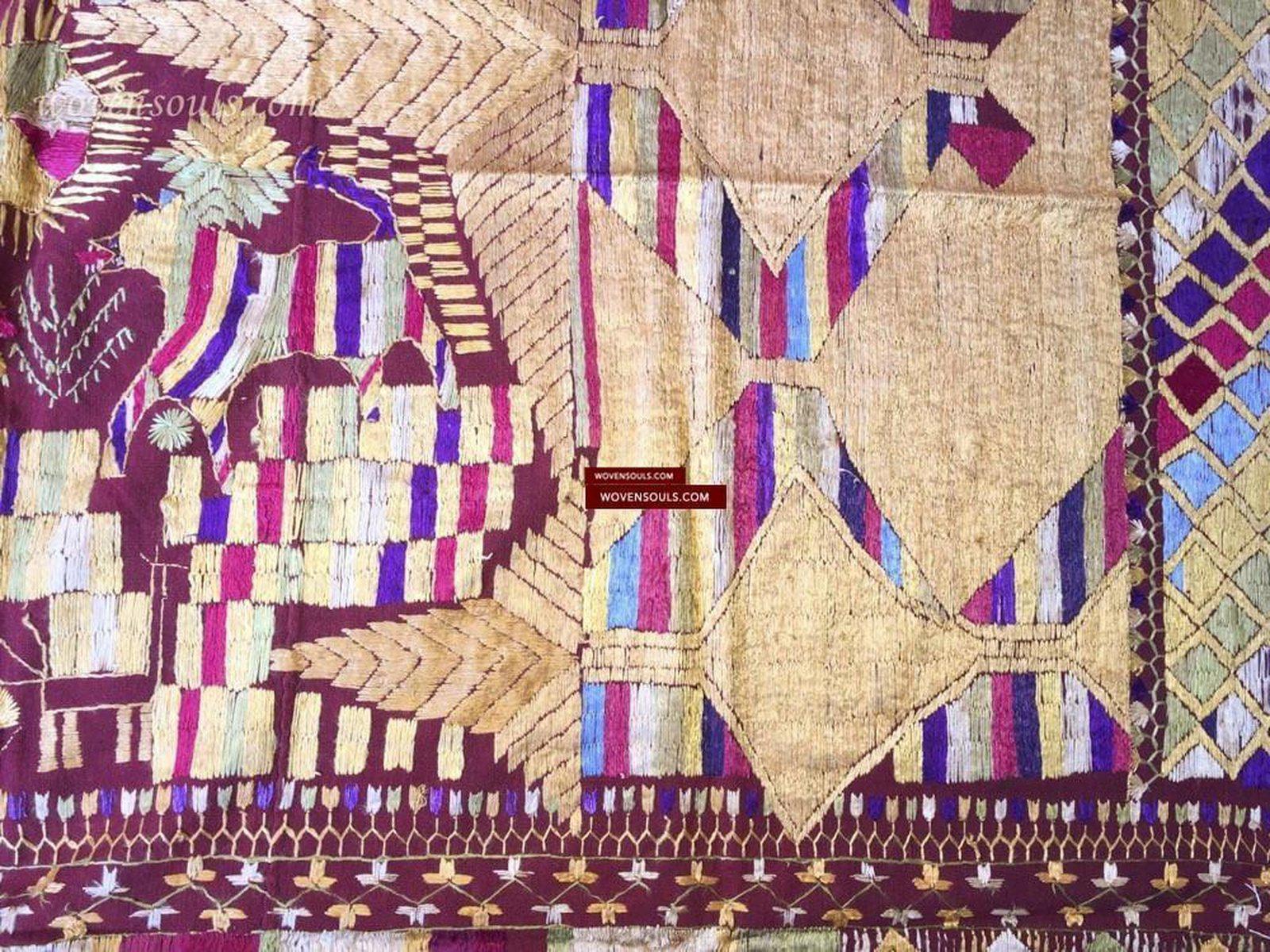 812 SOLD Bagh Phulkari Textile / Sold-WOVENSOULS-Antique-Vintage-Textiles-Art-Decor