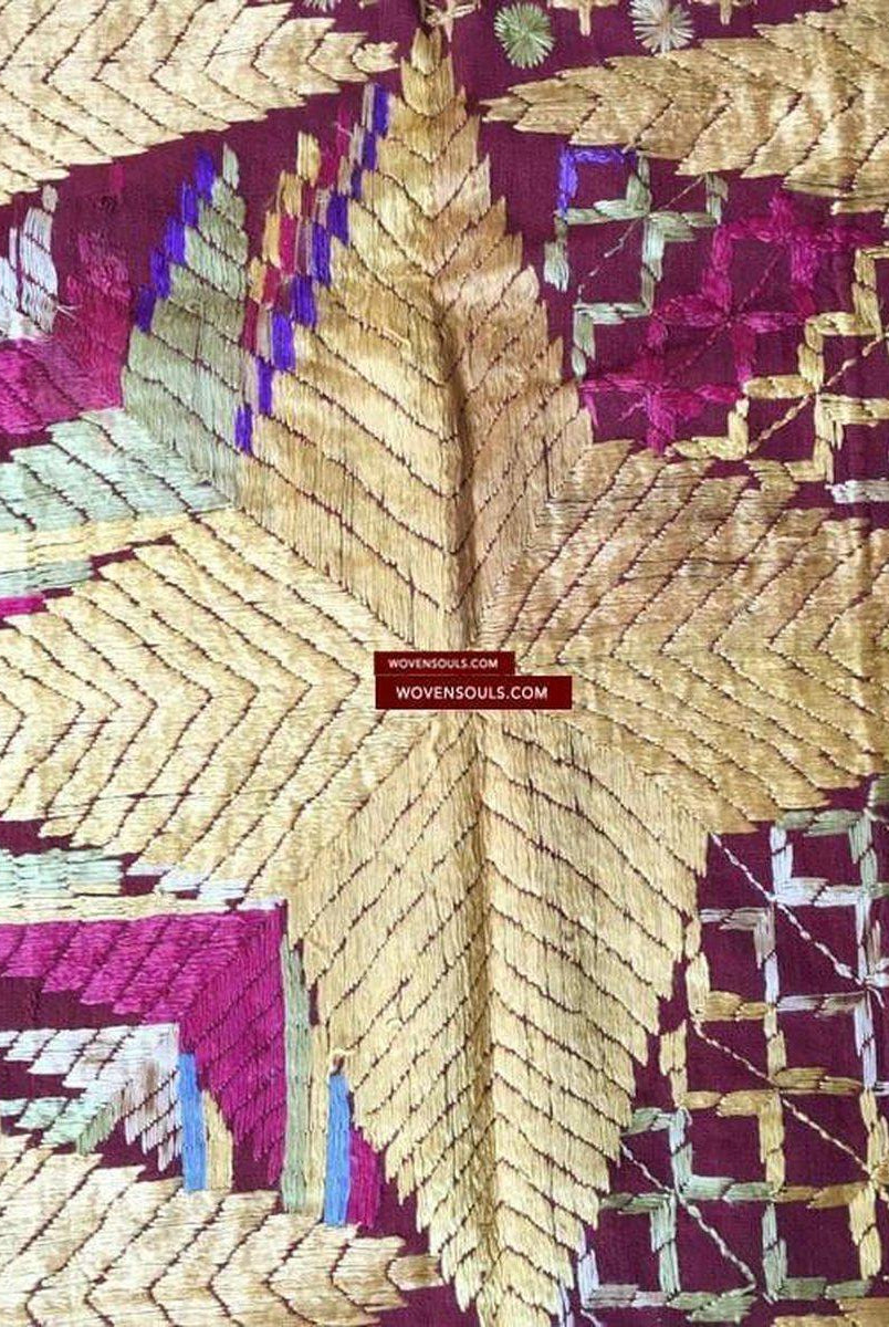 812 VERKAUFT Bagh Phulkari Textil / VerkaufWOVENSOULS-Antike-Vintage-Textilien-Kunst-Dekor