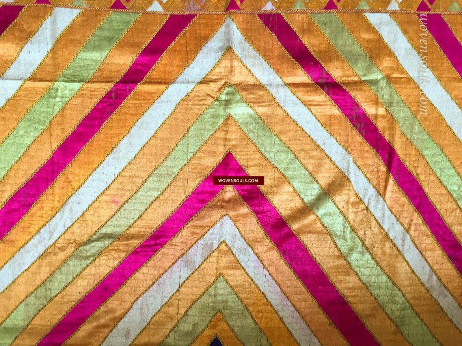 816 SOLD Shalimar Bagh Phulkari textile-WOVENSOULS-Antique-Vintage-Textiles-Art-Decor