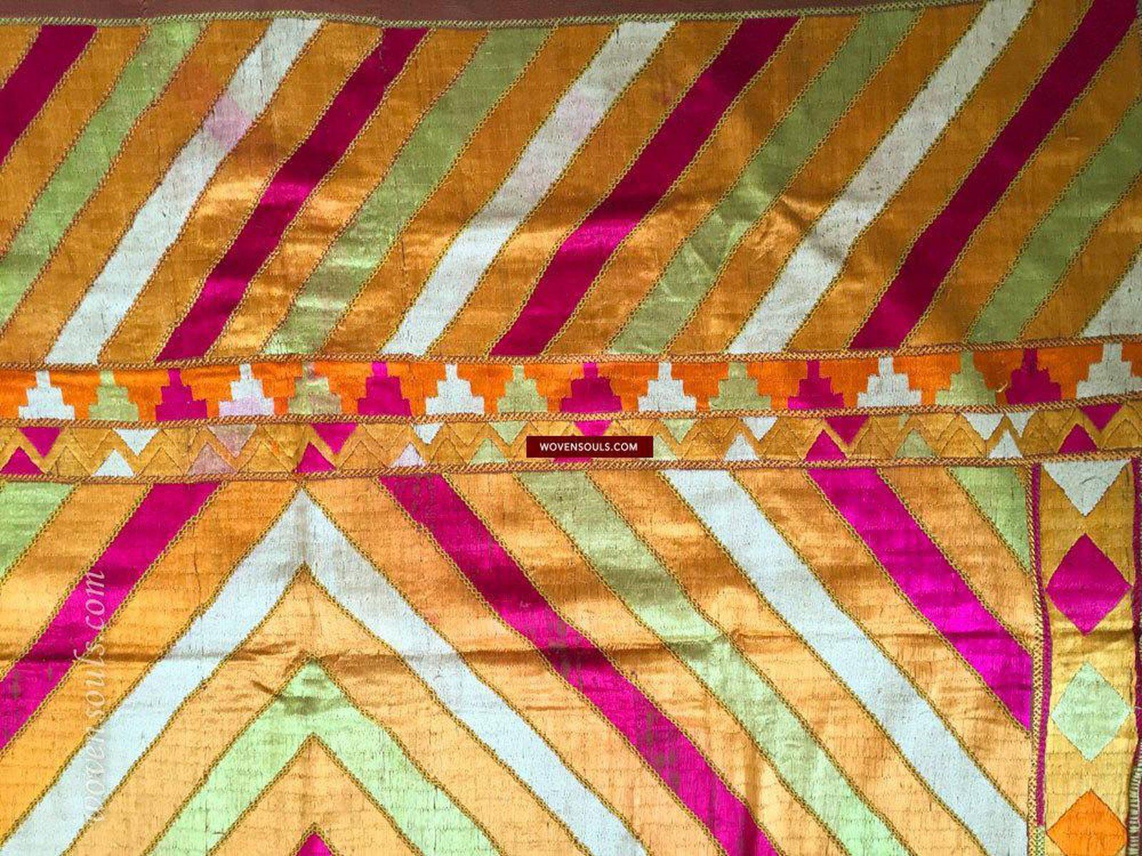 816 SOLD Shalimar Bagh Phulkari textile-WOVENSOULS-Antique-Vintage-Textiles-Art-Decor