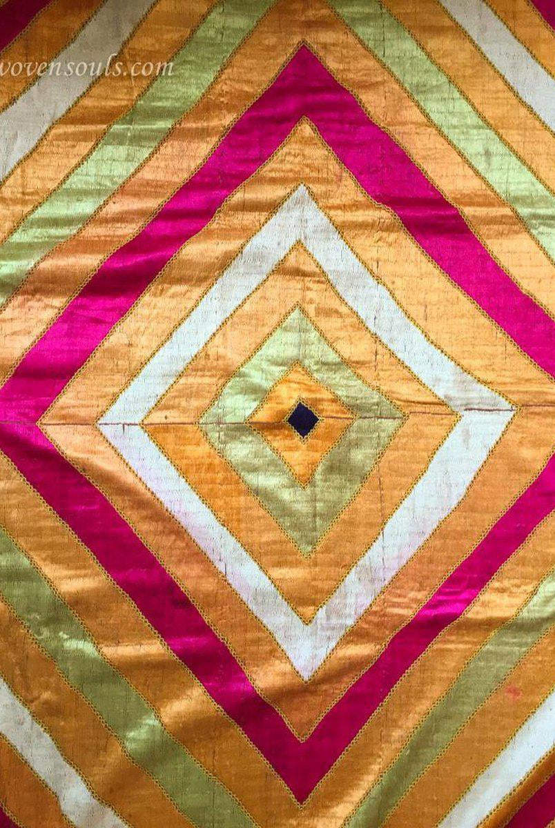 816 SOLD Shalimar Bagh Phulkari textile-WOVENSOULS-Antique-Vintage-Textiles-Art-Decor