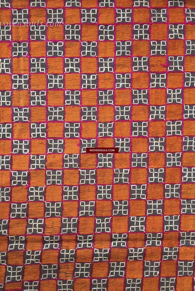 820 Unusual Bagh Phulkari Wedding Textile-WOVENSOULS-Antique-Vintage-Textiles-Art-Decor