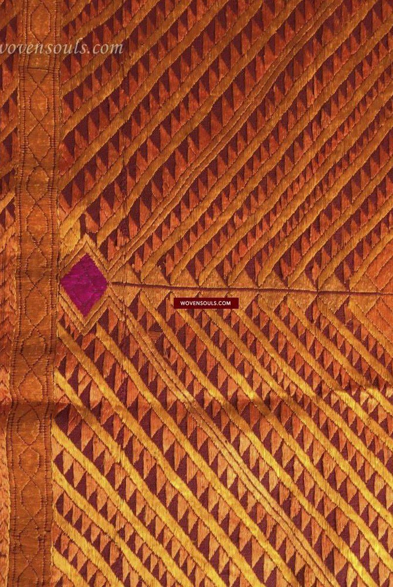 821 VERKAUFT Bagh Phulkari Darstellung der Flüsse von Punjab-WOVENSOULS-Antike-Vintage-Textilien-Kunst-Dekor