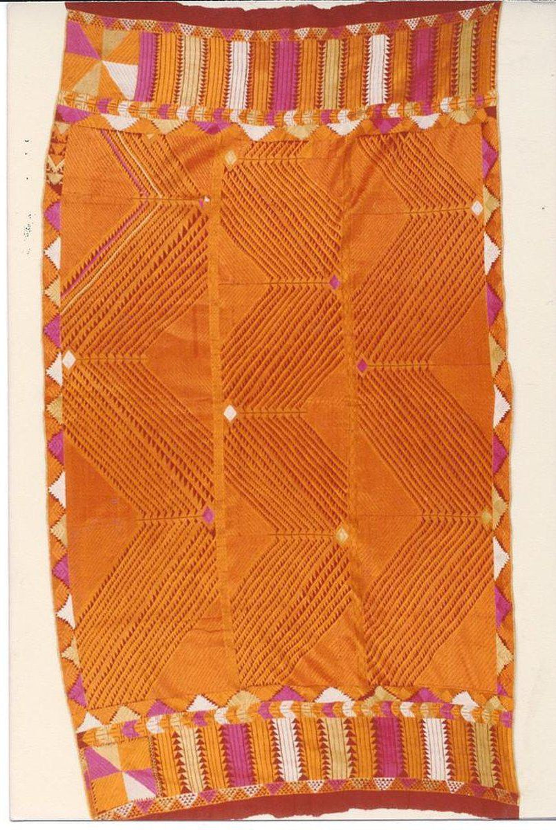 821 VERKAUFT Bagh Phulkari Darstellung der Flüsse von Punjab-WOVENSOULS-Antike-Vintage-Textilien-Kunst-Dekor