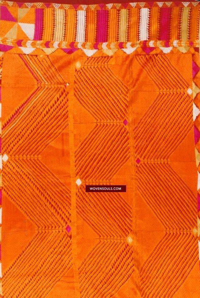 821 VERKAUFT Bagh Phulkari Darstellung der Flüsse von Punjab-WOVENSOULS-Antike-Vintage-Textilien-Kunst-Dekor