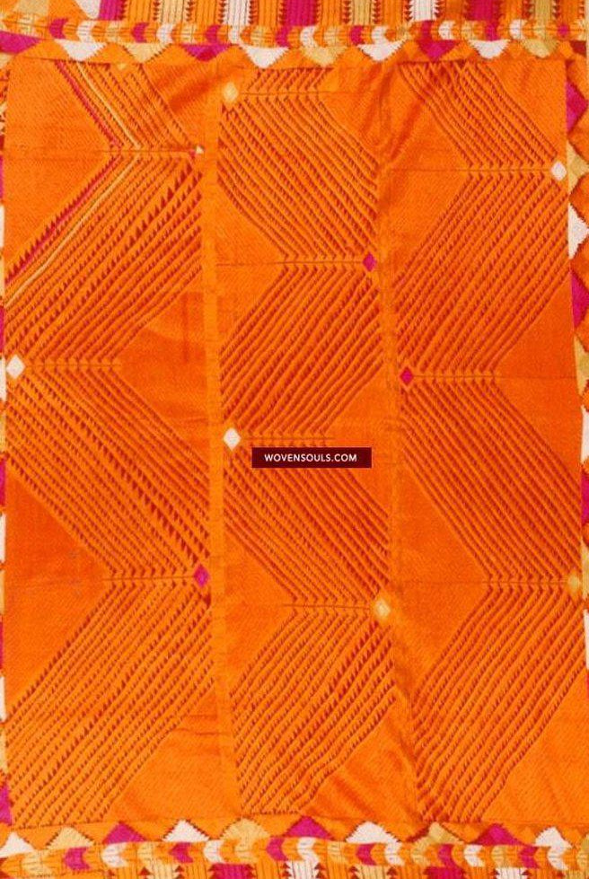 821 SOLD Bagh Phulkari depicting the Rivers of Punjab-WOVENSOULS-Antique-Vintage-Textiles-Art-Decor