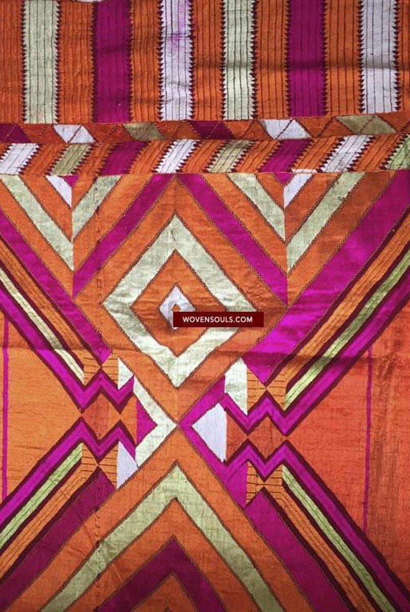 823 VERKAUFT Phulkari Bagh mit seltenem Char-Bagh-Muster-WOVENSOULS-Antike-Vintage-Textilien-Kunst-Dekor