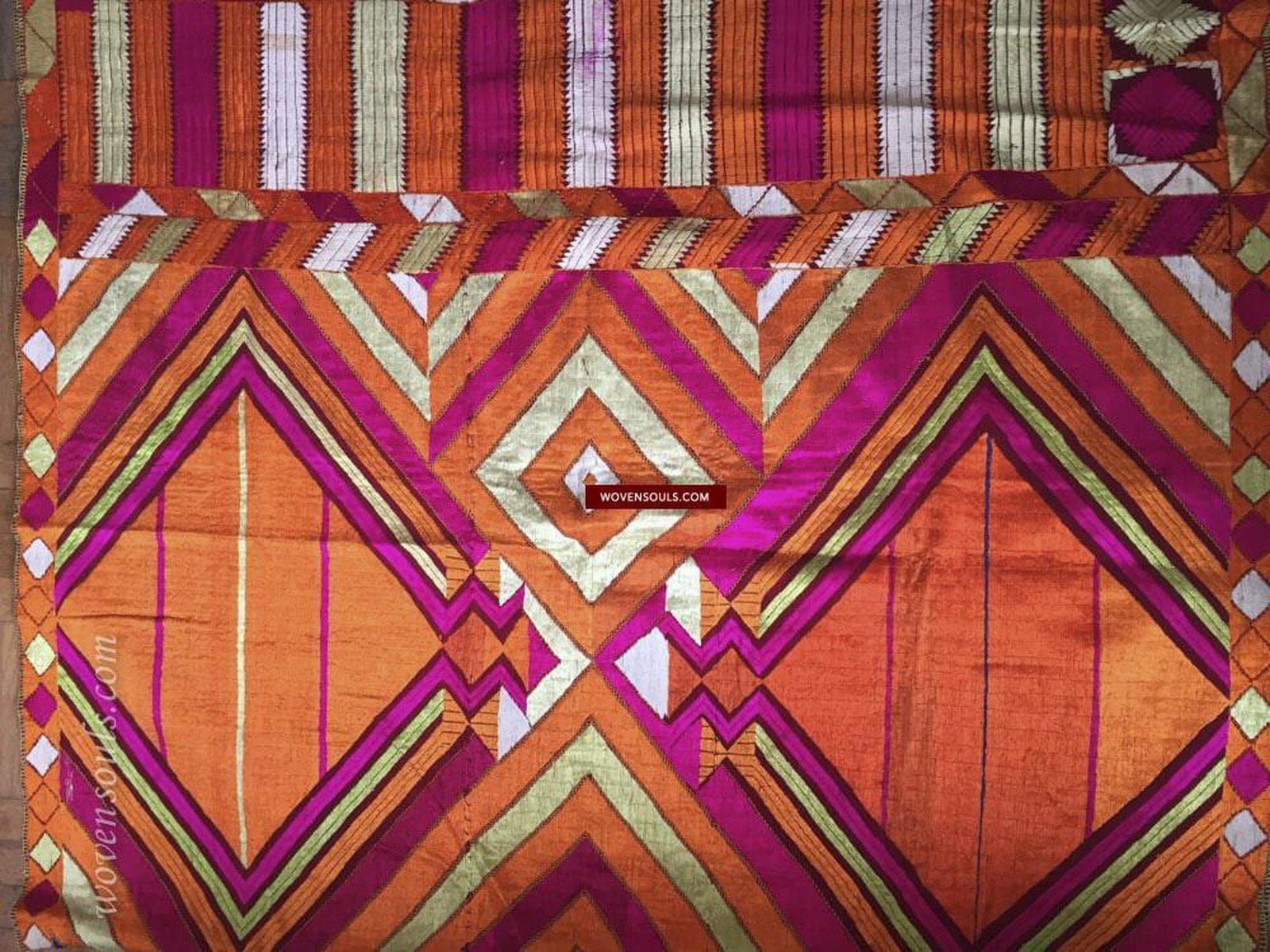 823 SOLD Phulkari Bagh with rare Char Bagh Pattern-WOVENSOULS-Antique-Vintage-Textiles-Art-Decor