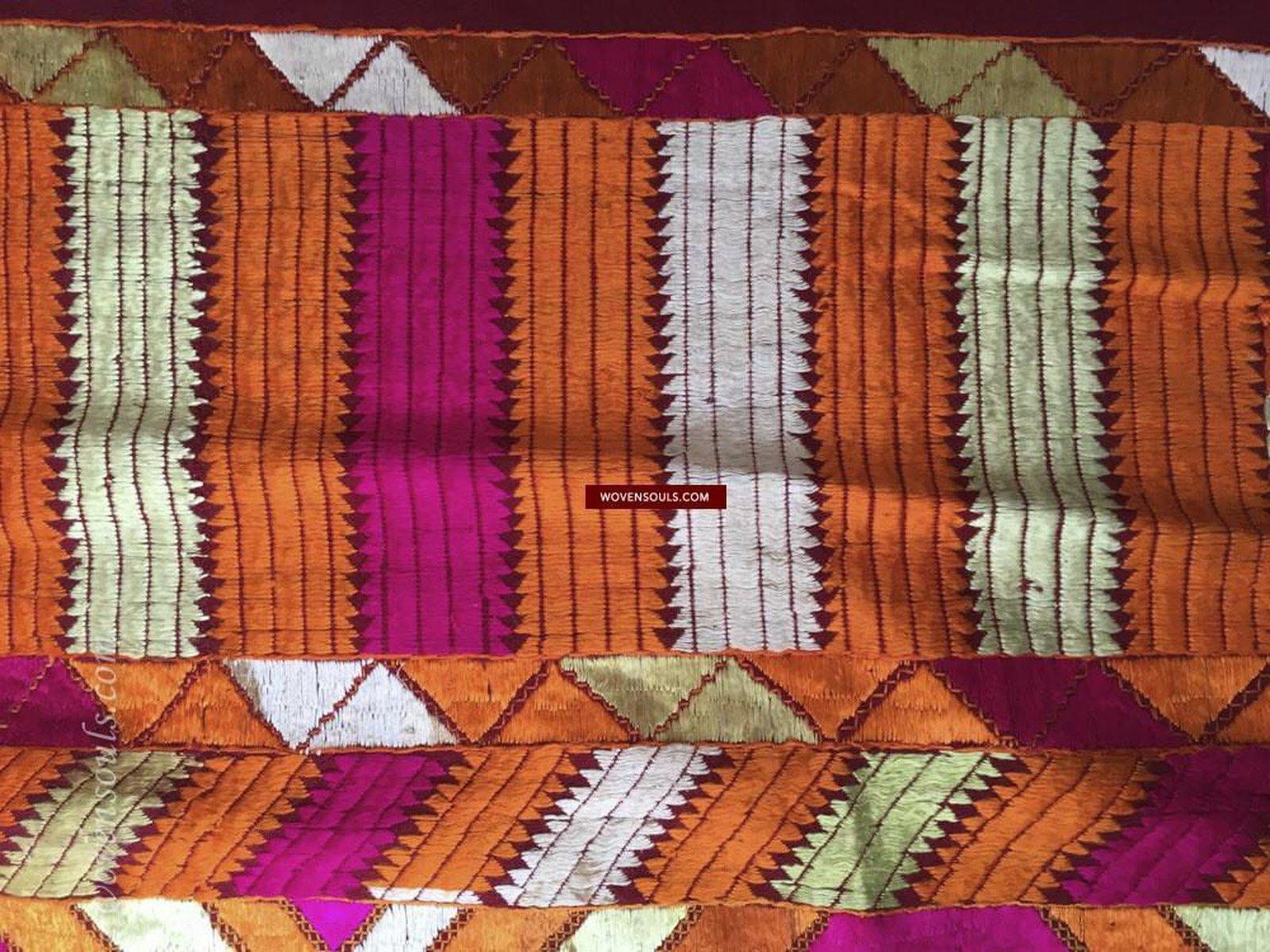823 SOLD Phulkari Bagh with rare Char Bagh Pattern-WOVENSOULS-Antique-Vintage-Textiles-Art-Decor