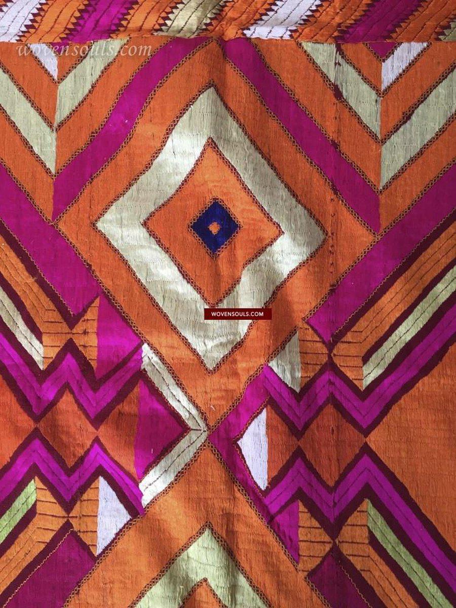 823 SOLD Phulkari Bagh with rare Char Bagh Pattern-WOVENSOULS-Antique-Vintage-Textiles-Art-Decor