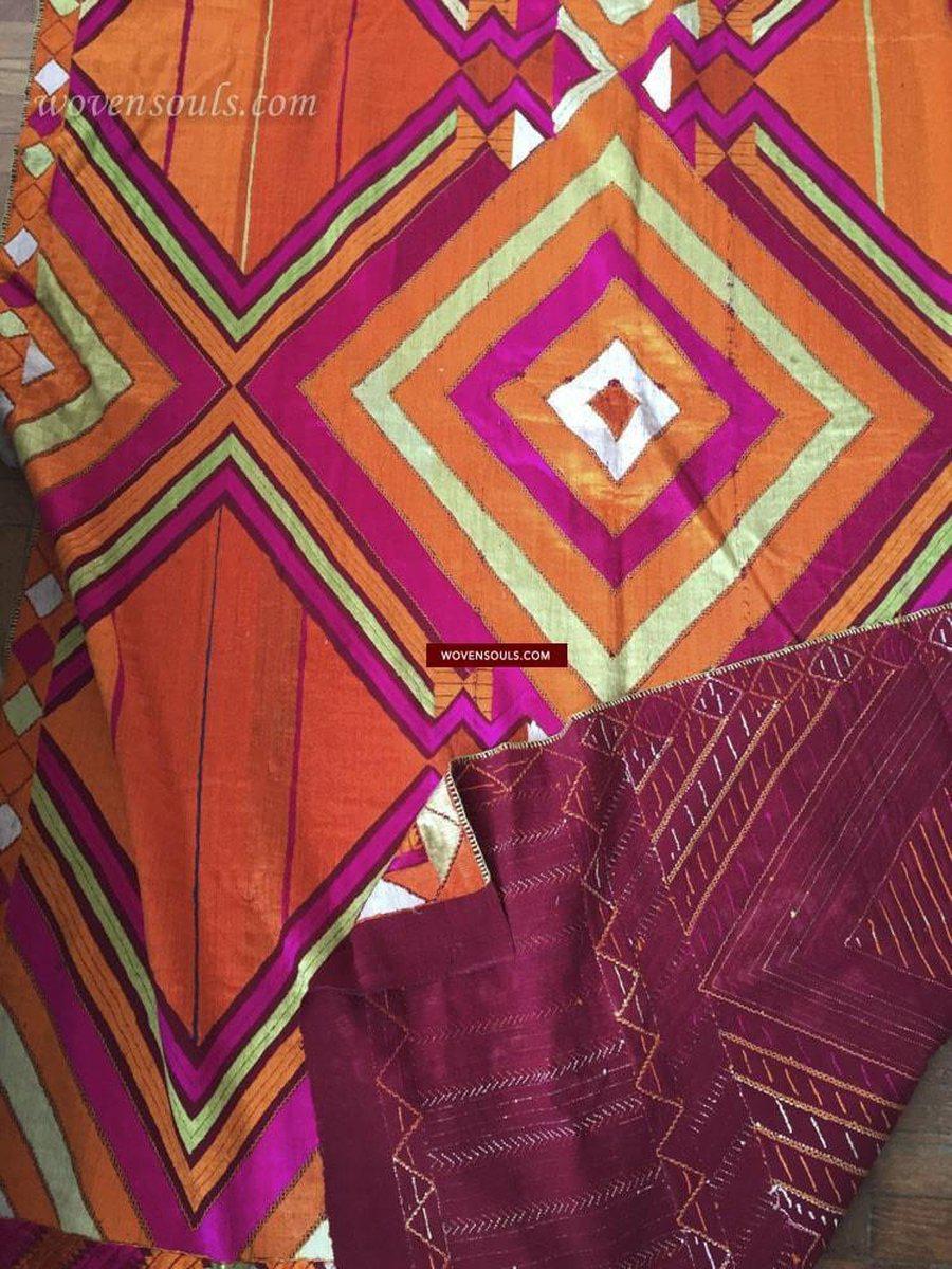823 SOLD Phulkari Bagh with rare Char Bagh Pattern-WOVENSOULS-Antique-Vintage-Textiles-Art-Decor