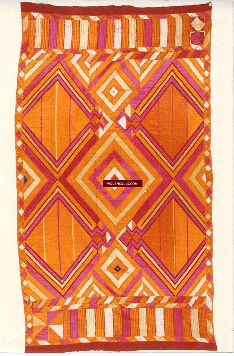 823 SOLD Phulkari Bagh with rare Char Bagh Pattern-WOVENSOULS-Antique-Vintage-Textiles-Art-Decor